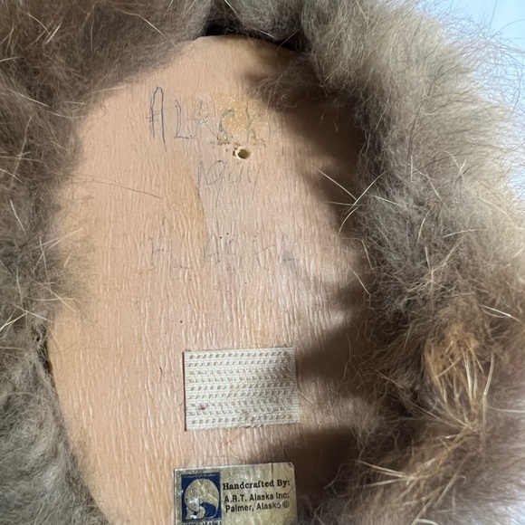 Vintage Alaskan Inuit Eskimo Man Fur Trimmed Art Face Mask - Picture 3 of 8